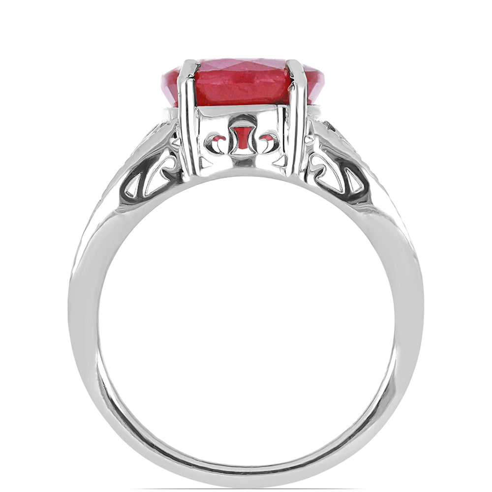 Anel de Prata com Rubi de Madagáscar  Contraste: Cabeca de Veado (800) 2 