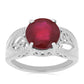 Anel de Prata com Rubi de Madagáscar  Contraste: Cabeca de Veado (800)