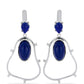 Brincos de Prata com Lapis Lazuli de Badaquexão e Topázio Branco  Contraste: Cabeca de Veado (800)