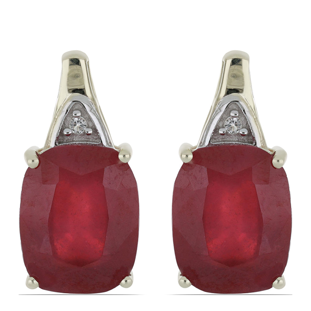 Brincos de Ouro com Rubi de Madagáscar e Topázio Branco  Contraste: Cruz missionária