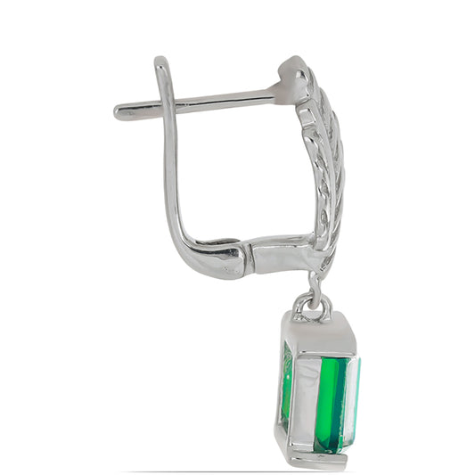 Brincos de Prata com Quartzo Pavão