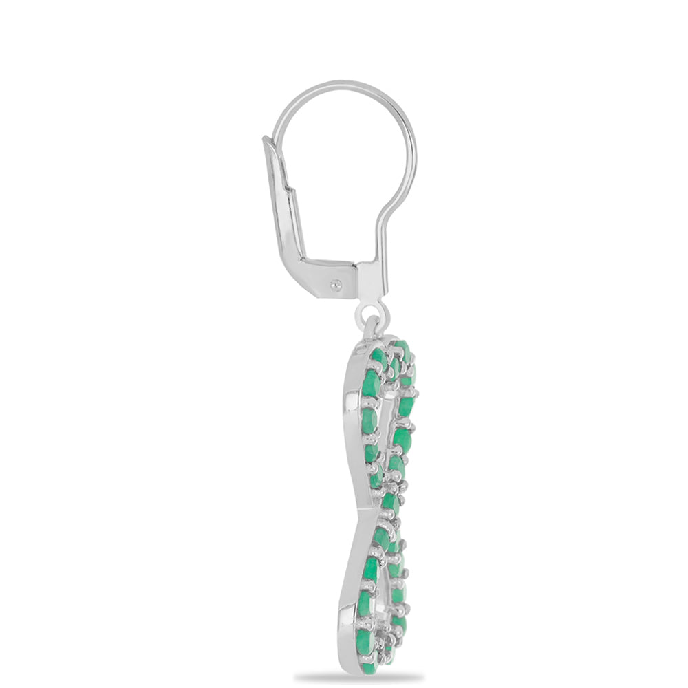 Brincos de Prata com Esmeralda do Brasil