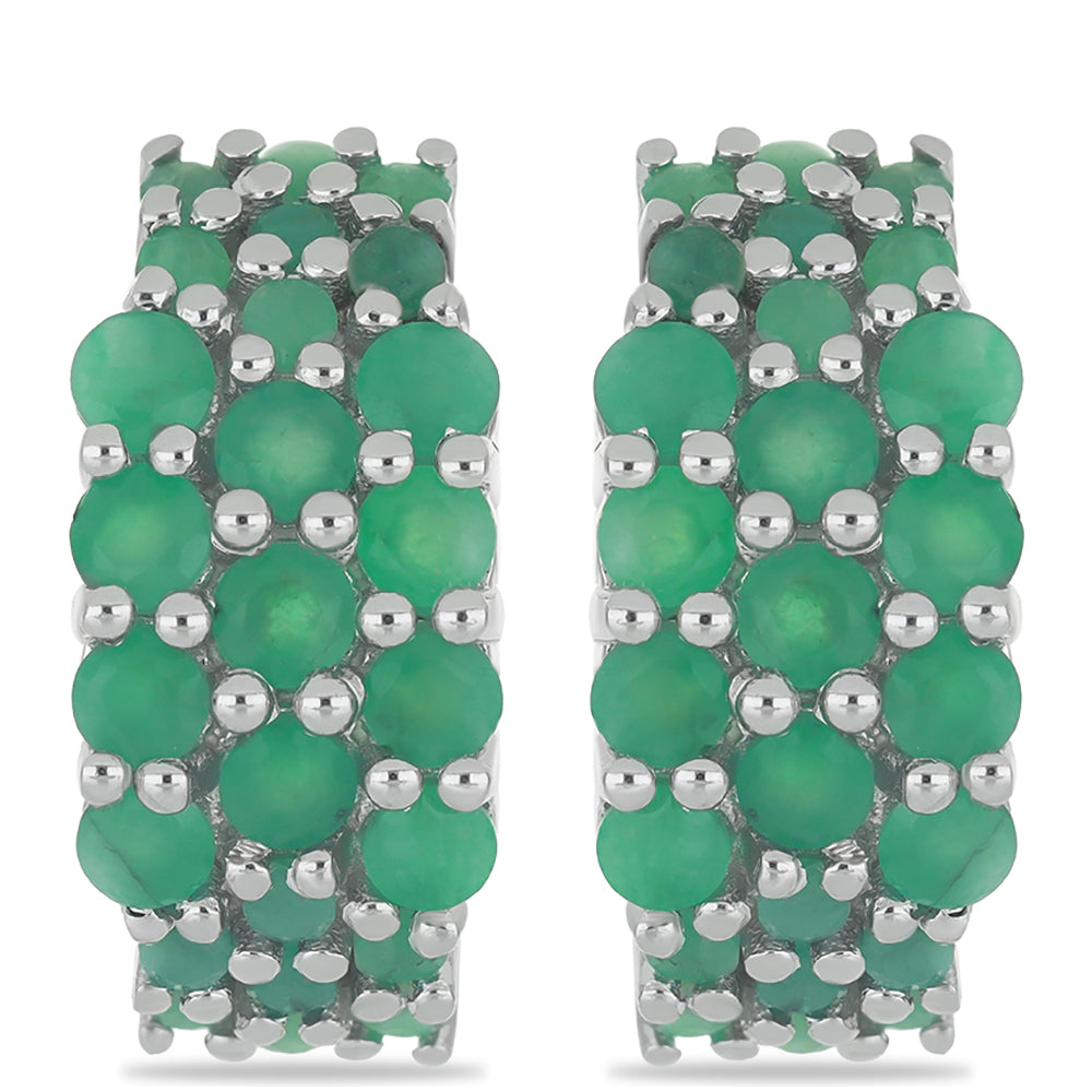 Brincos de Prata com Esmeralda do Brasil  Contraste: Cabeca de Veado (800) 1 