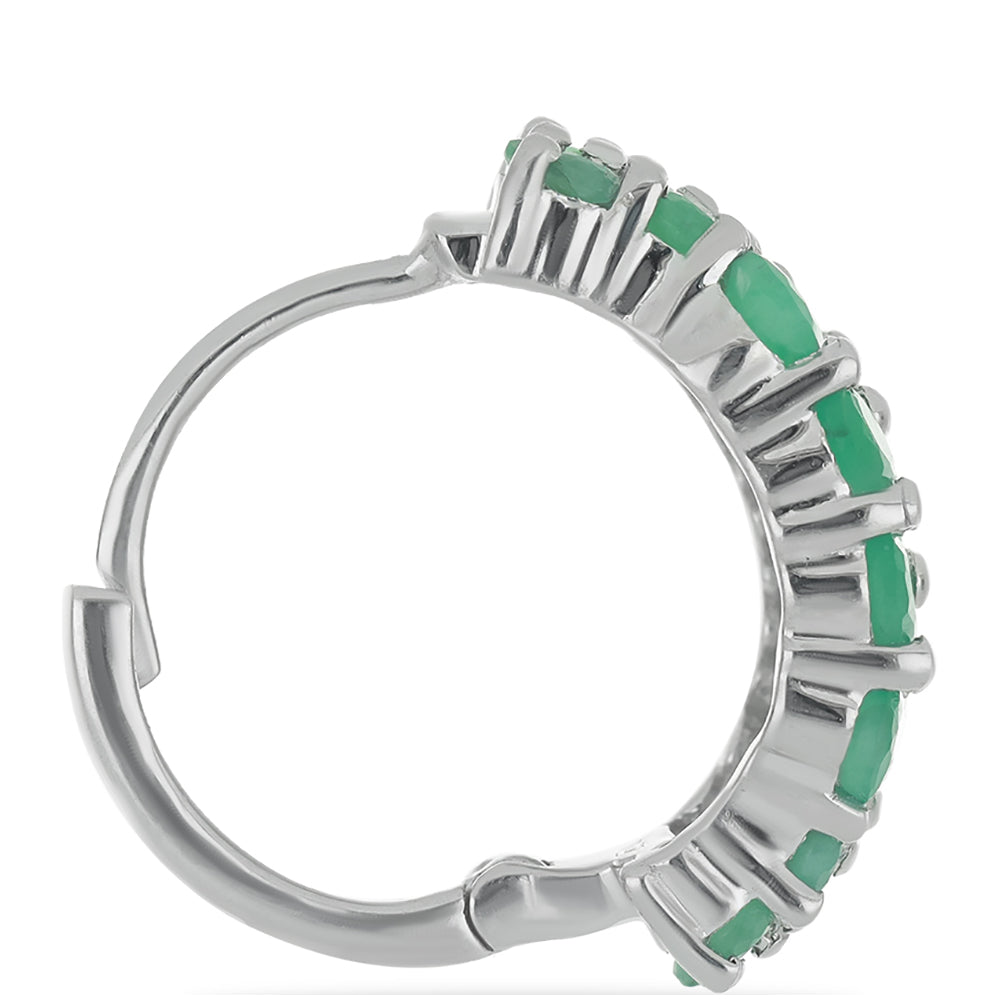 Brincos de Prata com Esmeralda do Brasil  Contraste: Cabeca de Veado (800) 2 