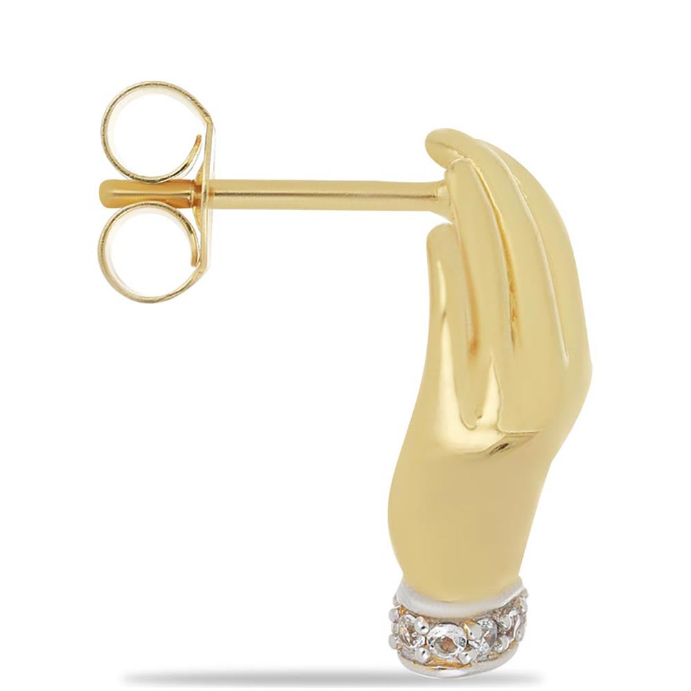 Brincos de Prata com Banho de Ouro com Rubi de Madagáscar e Topázio Branco 2 