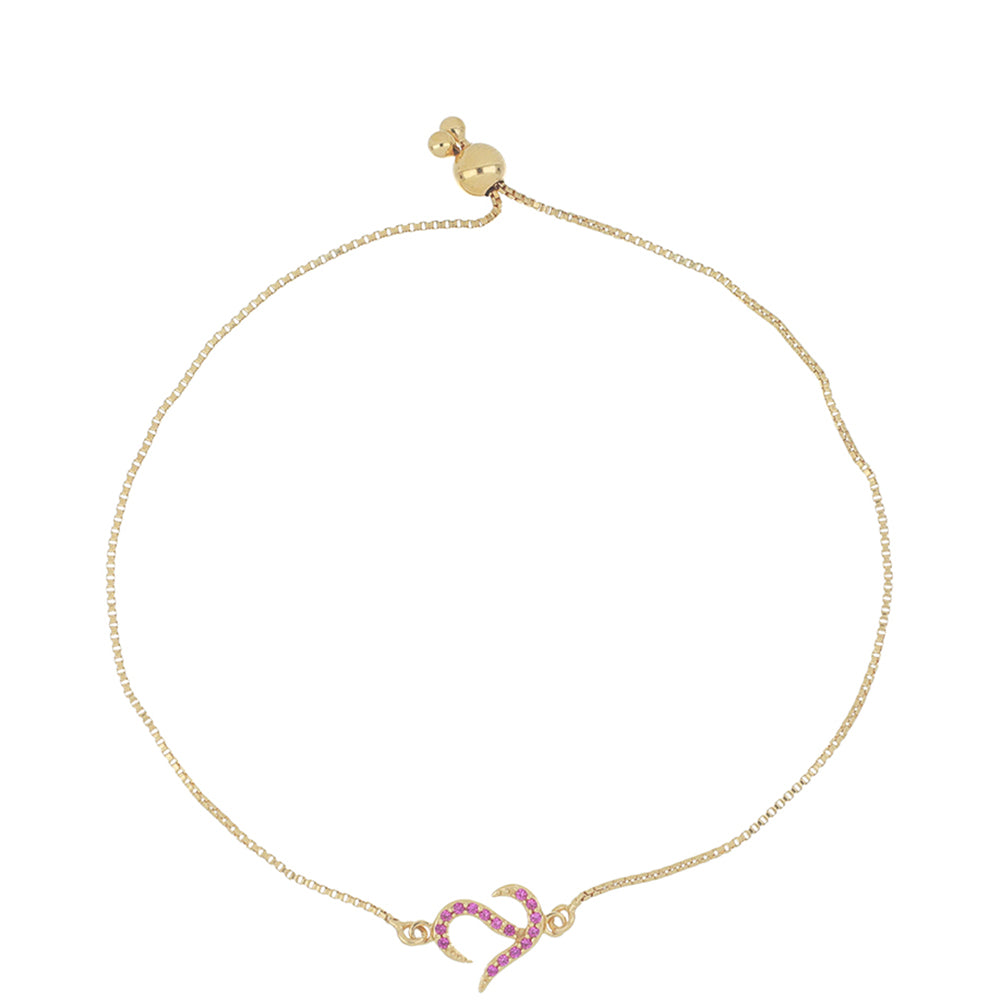 Pulseira de Prata com Banho de Ouro com Rubi Nano 1 