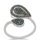 Anel de Prata com Diamante Azul  Contraste: Cabeca de Veado (800)