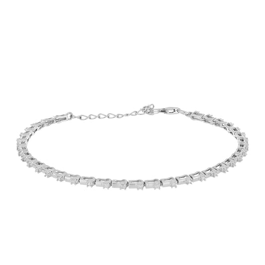 Pulseira de Prata com Diamante Branco  Contraste: Cabeca de Veado (800)