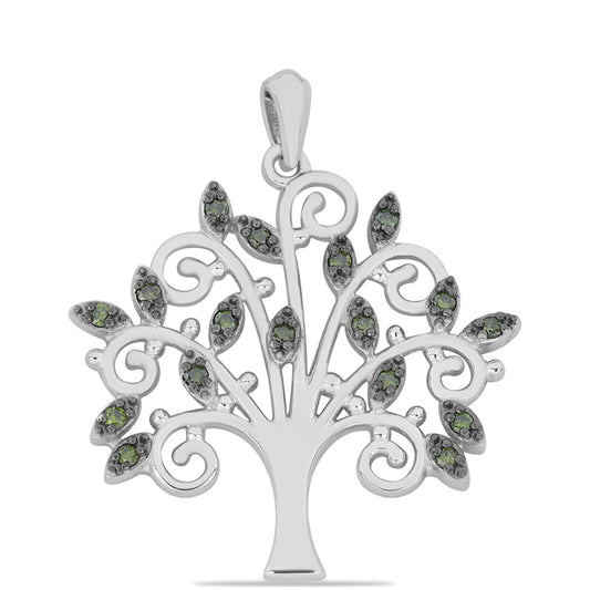Pendente de Prata com Diamante Verde  Contraste: Cabeca de Veado (800)