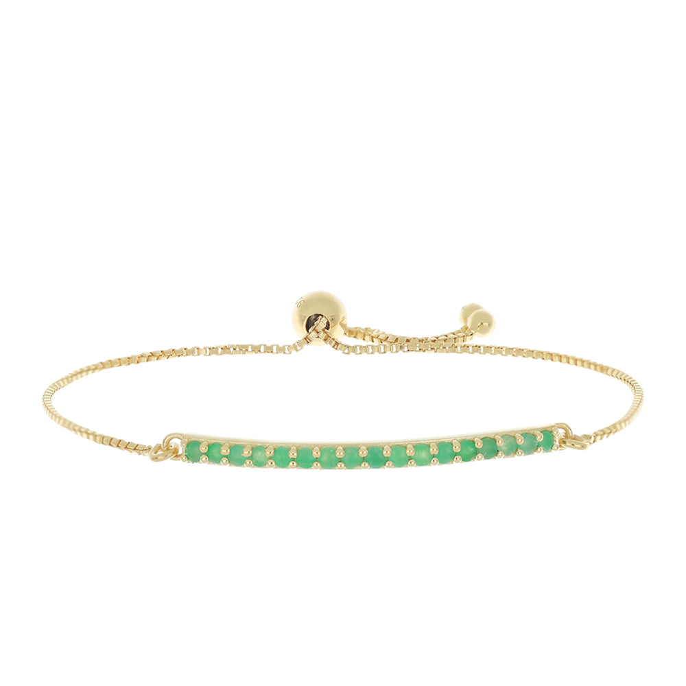 Pulseira de Prata com Banho de Ouro com Esmeralda do Brasil 1 