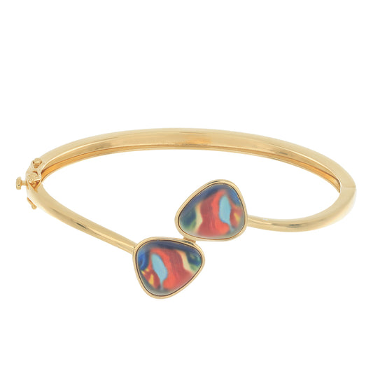 Pulseira de Prata com Banho de Ouro com Esmalte  Contraste: Cabeca de Veado (800)