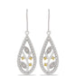 Brincos de Prata com Diamante Amarelo e Diamante Branco