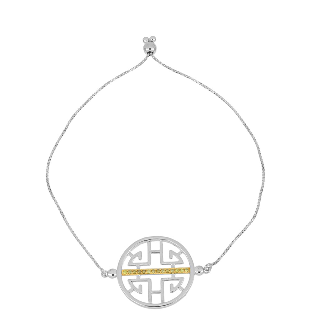 Pulseira de Prata com Diamante Amarelo  Contraste: Cabeca de Veado (800) 1 