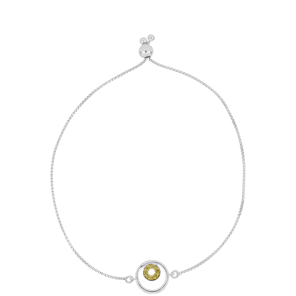 Pulseira de Prata com Diamante Amarelo  Contraste: Cabeca de Veado (800)