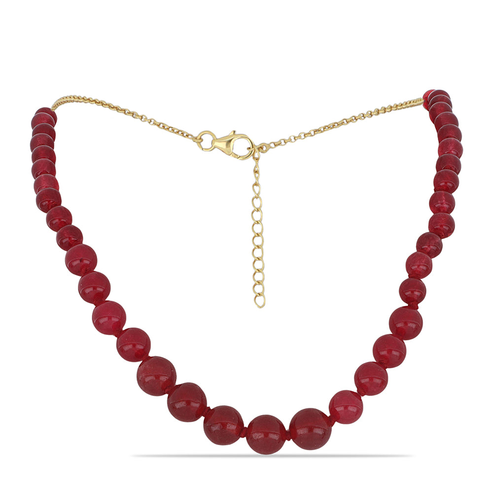 Colar de Prata com Banho de Ouro com Ágata Vermelha 1 