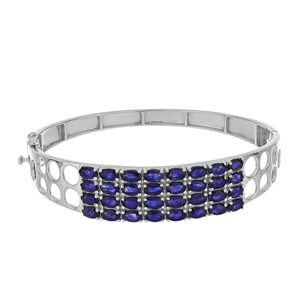 Pulseira de Prata com Safira Azul Australiana  Contraste: Cabeca de Veado (800)