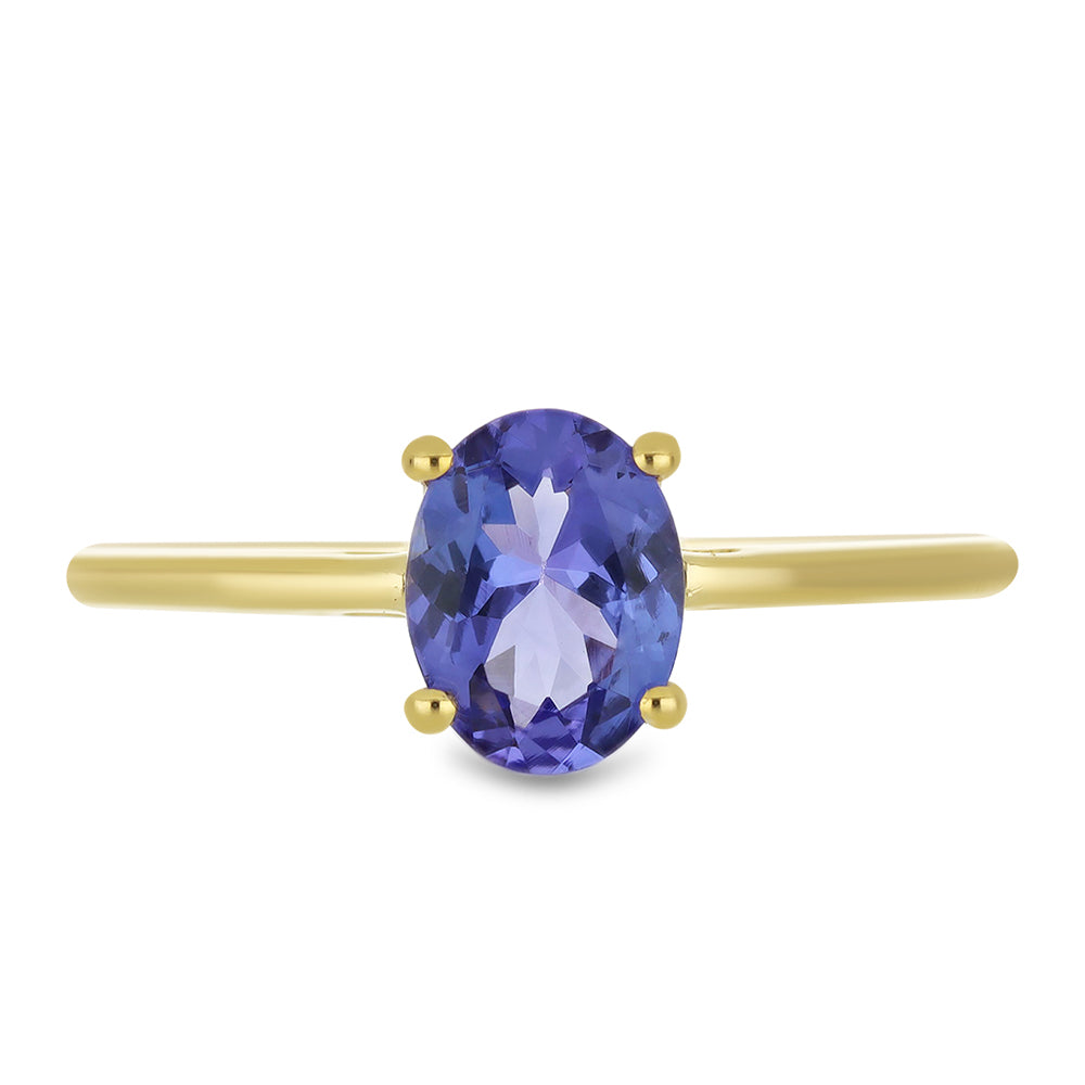 Anel de Ouro com Tanzanite AAA  Contraste: Cruz missionária