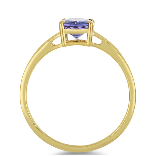 Anel de Ouro com Tanzanite AAA  Contraste: Cruz missionária