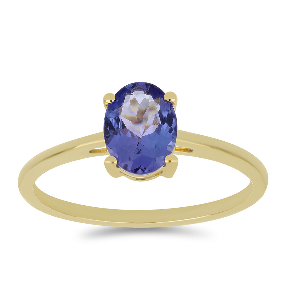 Anel de Ouro com Tanzanite AAA  Contraste: Cruz missionária