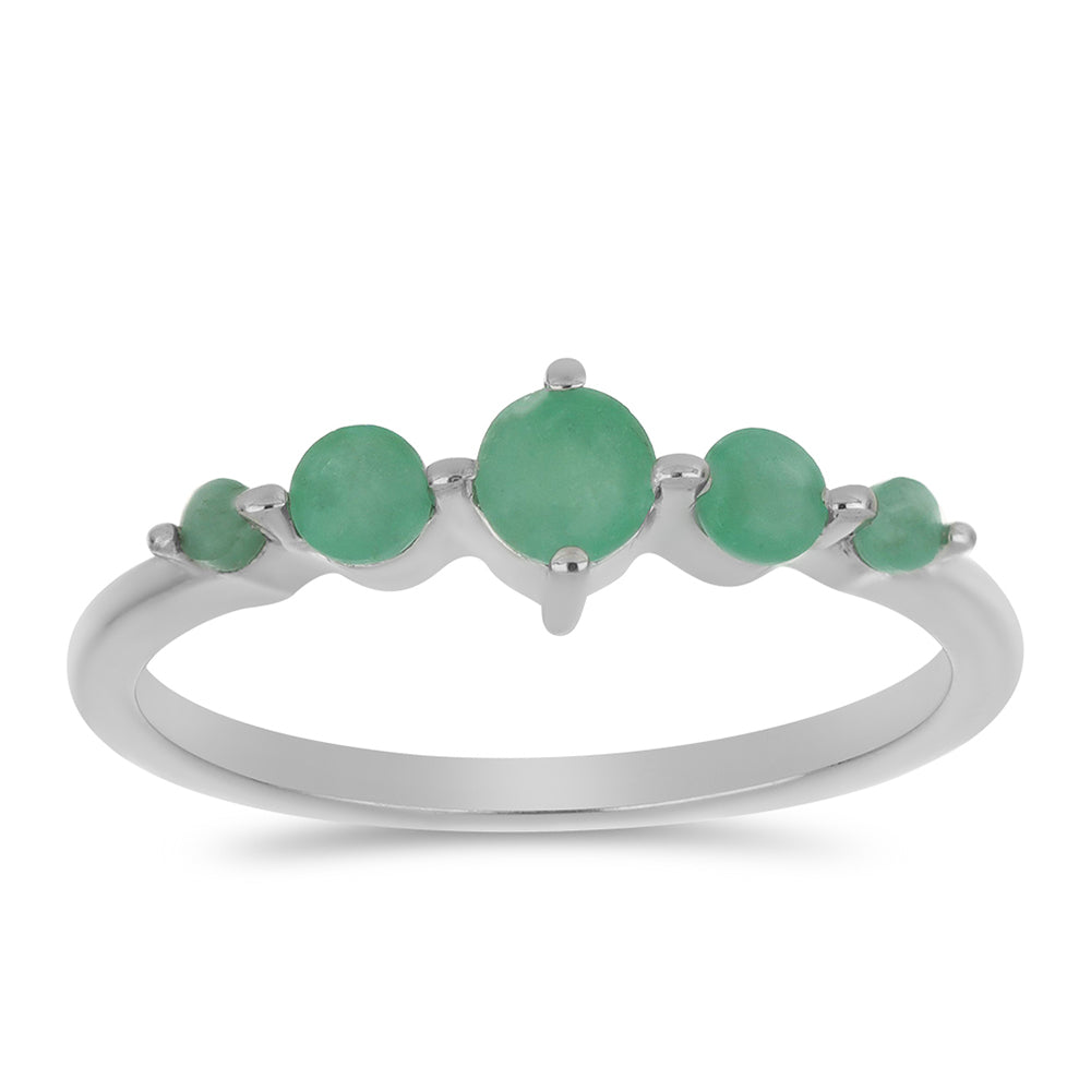 Anel de Prata com Esmeralda do Brasil 3 