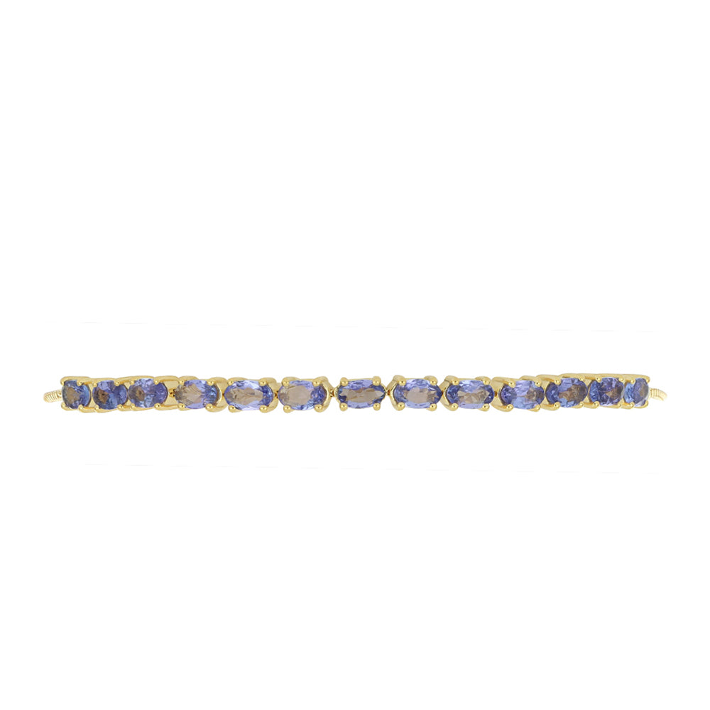 Pulseira de Ouro com Tanzanite AAA  Contraste: Cruz missionária