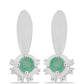 Brincos de Prata com Esmeralda do Brasil e Topázio Branco