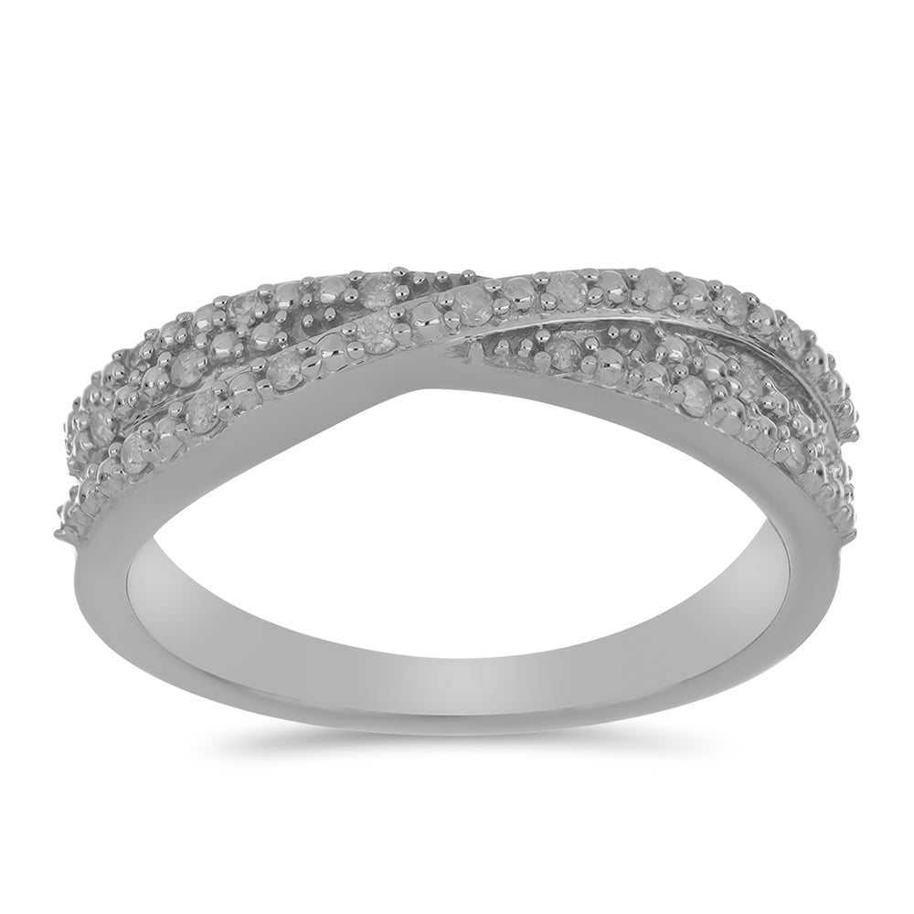 Anel de Prata com Diamante Branco  Contraste: Cabeca de Veado (800)