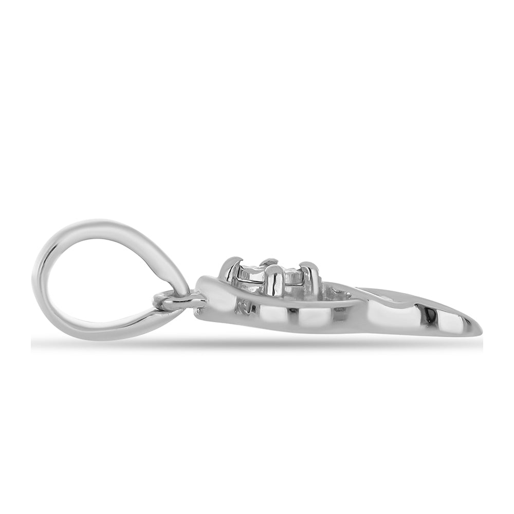 Pendente de Prata com Diamante Branco 2 