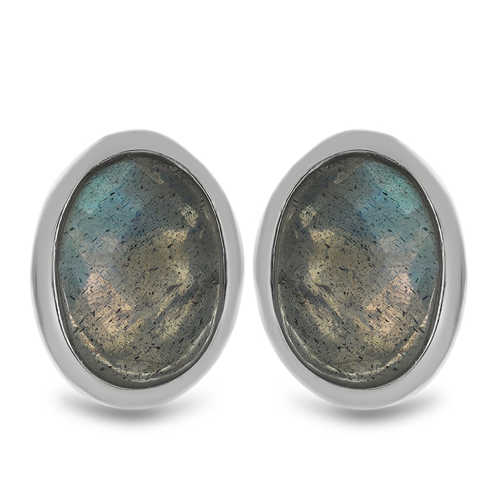 Brincos de Prata com Labradorite