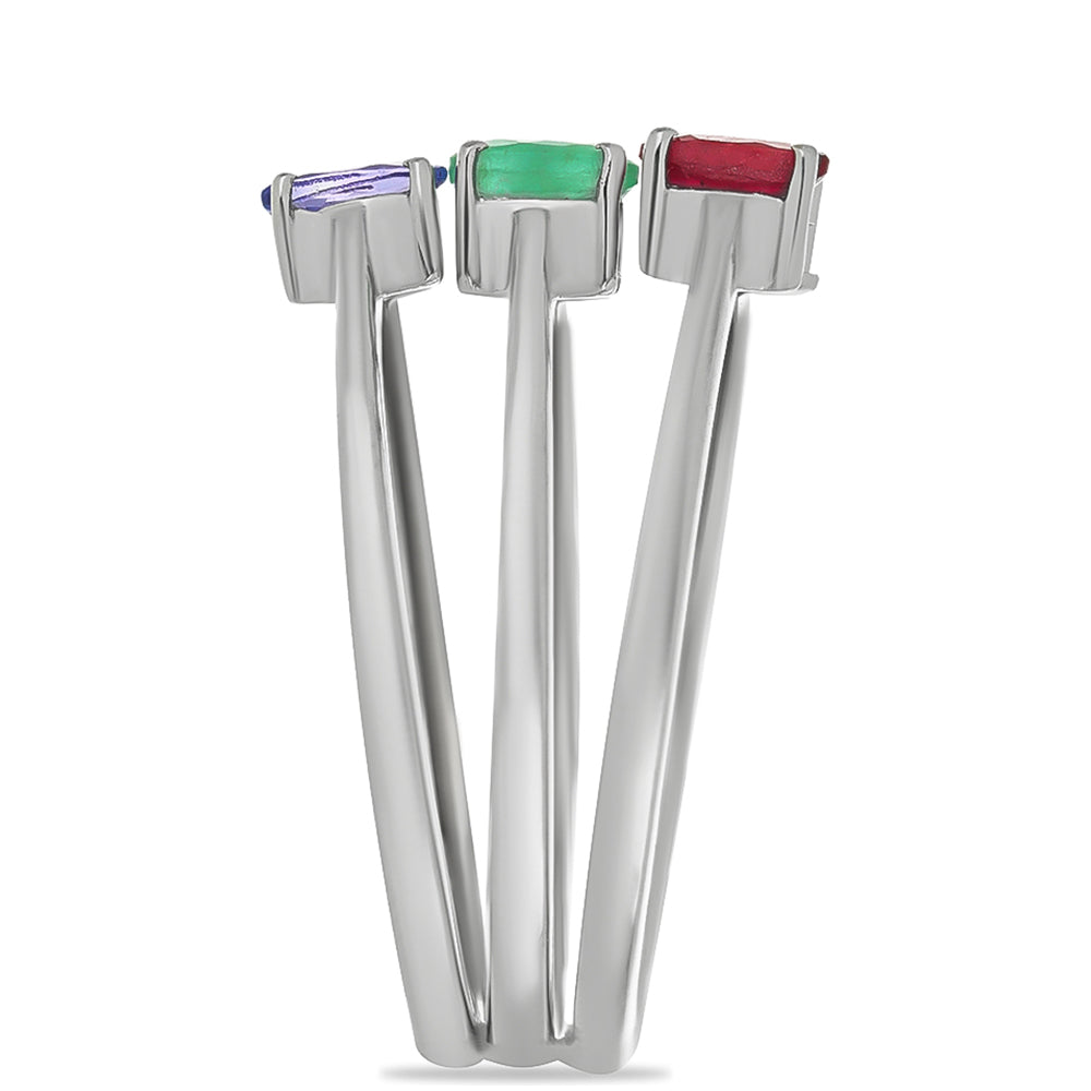 Conjunto de Prata com Tanzanite e Rubi de Madagáscar ( Anel )  Contraste: Cabeca de Veado (800) 4 