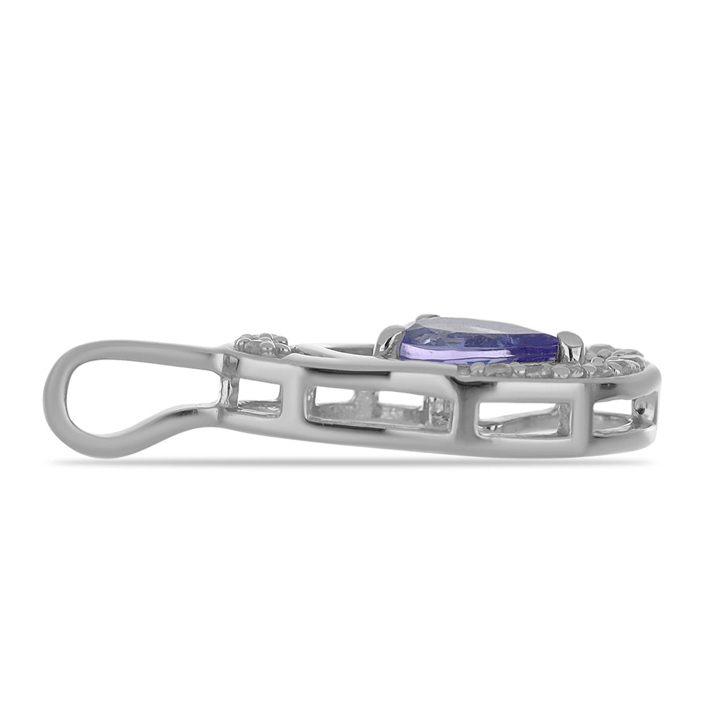 Pendente de Prata com Tanzanite e Topázio Branco 2 