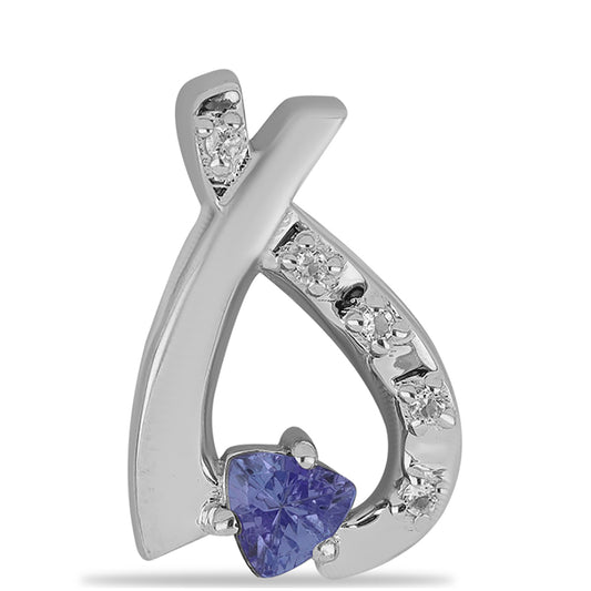 Pendente de Prata com Tanzanite e Topázio Branco