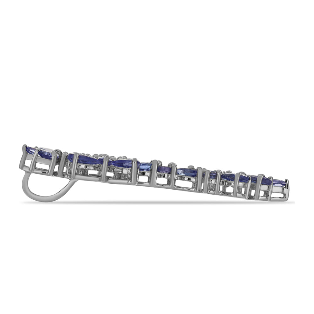 Cruz Pendente de Prata com Tanzanite  Contraste: Cabeca de Veado (800) 2 