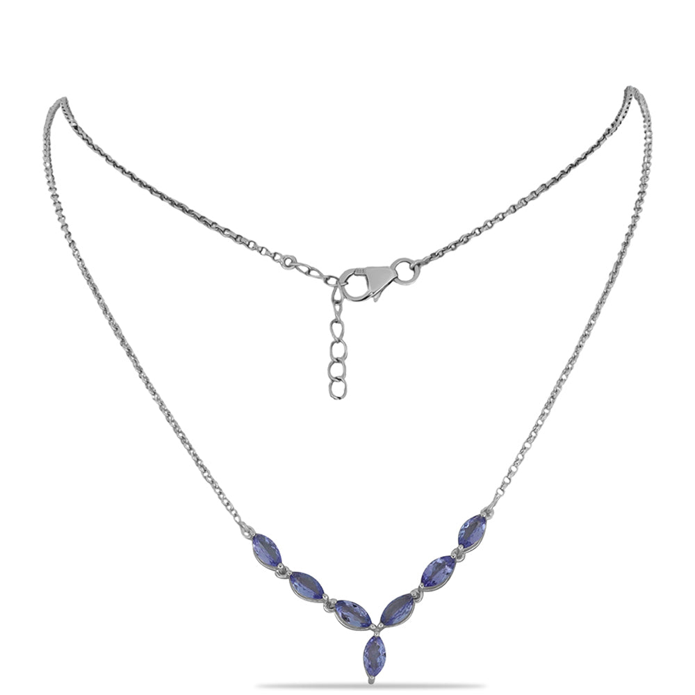 Colar de Prata com Tanzanite  Contraste: Cabeca de Veado (800)