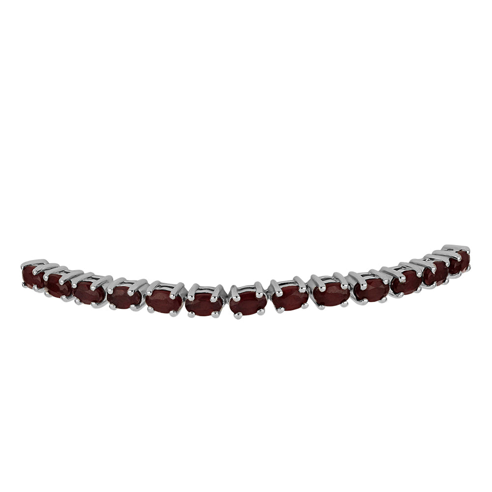 Pulseira de Prata com Rubi de Madagáscar  Contraste: Cabeca de Veado (800)