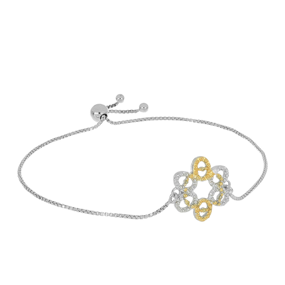 Pulseira de Prata com Banho de Ouro com Diamante Amarelo  Contraste: Cabeca de Veado (800) 1 