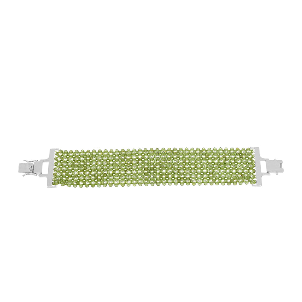 Pulseira de Prata com Peridoto de Changbai  Contraste: Cabeca de Veado (800)