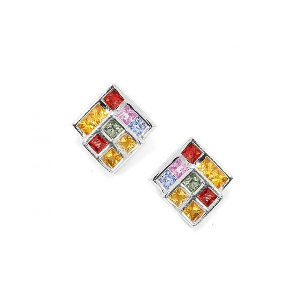 Brincos de Prata com Banho de Ouro com Turmalina Arco-íris de Pelmadulla 1 