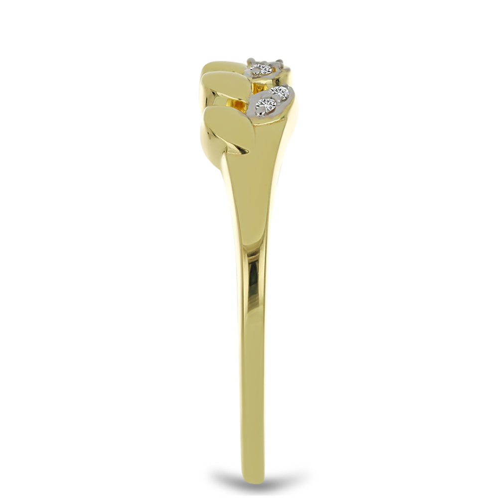 Anel de Prata com Banho de Ouro com Diamante Branco 4 