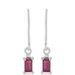 Brincos de Prata com Rubi de Madagáscar e Topázio Branco