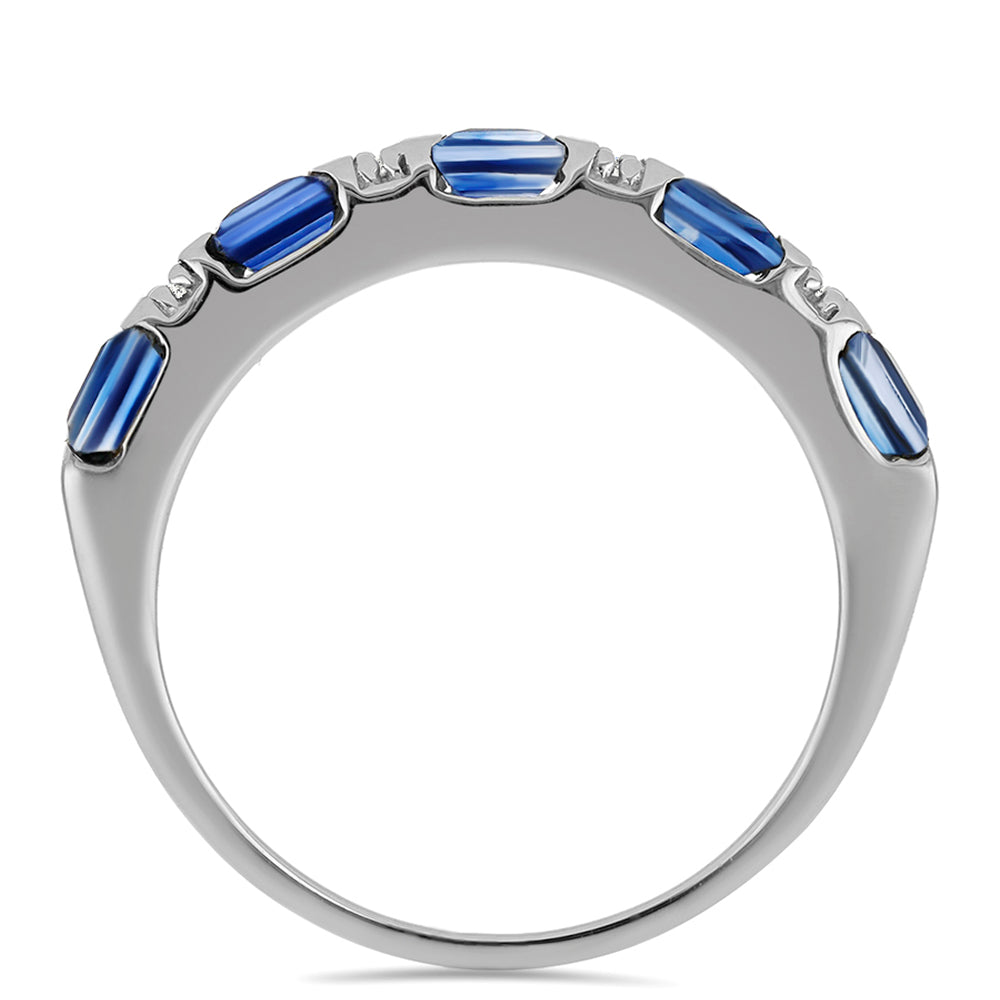 Anel de Prata com Cianita do Daha e Topázio Branco  Contraste: Cabeca de Veado (800) 3 