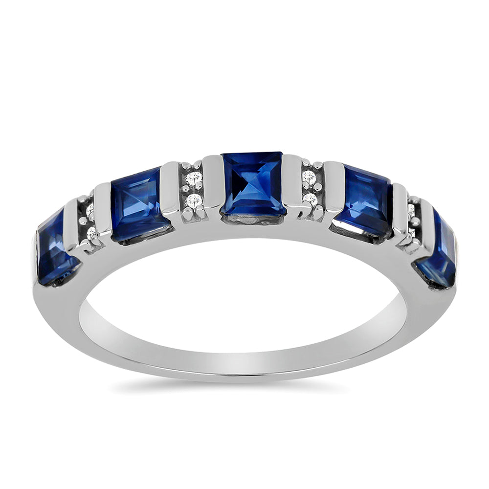 Anel de Prata com Cianita do Daha e Topázio Branco  Contraste: Cabeca de Veado (800)