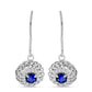 Brincos de Prata com Safira Azul Australiana e Topázio Branco