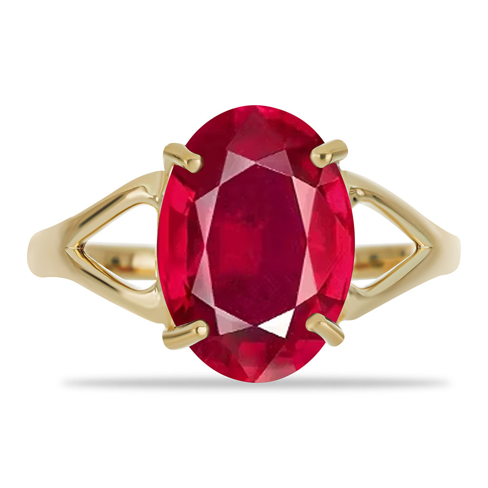 Anel de Prata com Banho de Ouro com Rubi de Madagáscar 1 