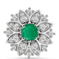 Pendente de Prata com Esmeralda do Brasil e Topázio Branco