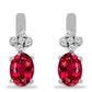 Brincos de Prata com Rubelita das Minas do Cruzeiro e Topázio Branco