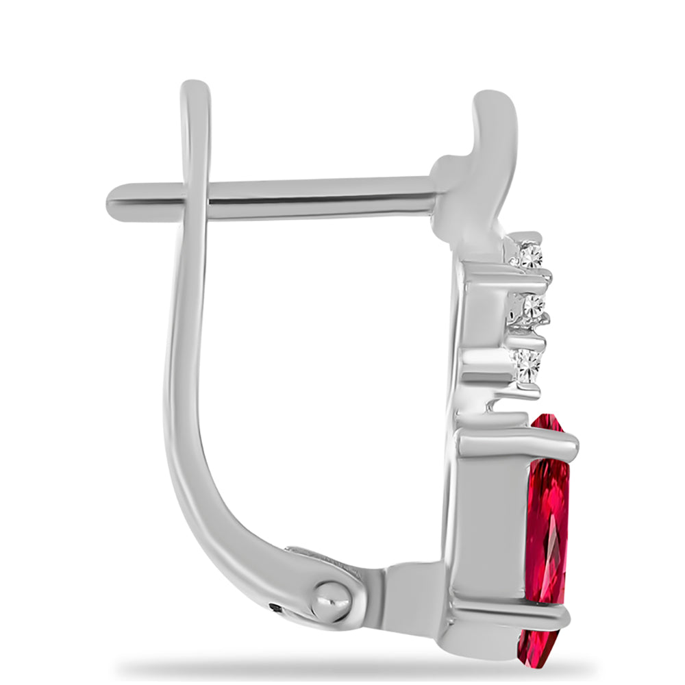 Brincos de Prata com Rubelita das Minas do Cruzeiro e Topázio Branco 2 