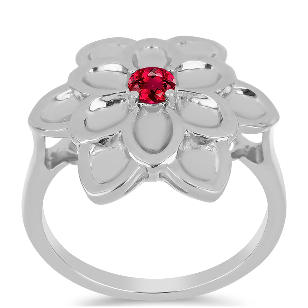 Anel de Prata com Rubelita das Minas do Cruzeiro  Contraste: Cabeca de Veado (800)