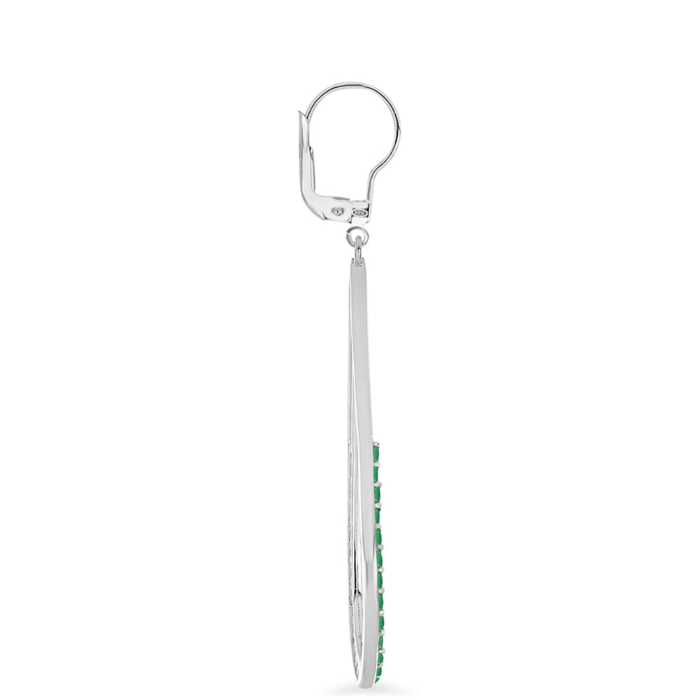 Brincos de Prata com Esmeralda do Brasil  Contraste: Cabeca de Veado (800) 2 