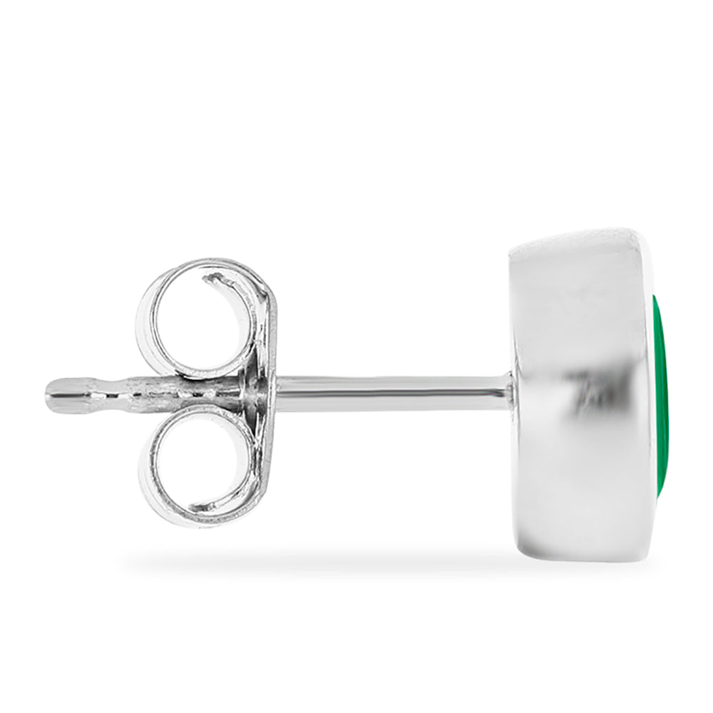 Brincos de Prata com Esmeralda do Brasil